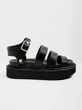BROCHU WALKER SEOUL Leather sandal New 8 Black